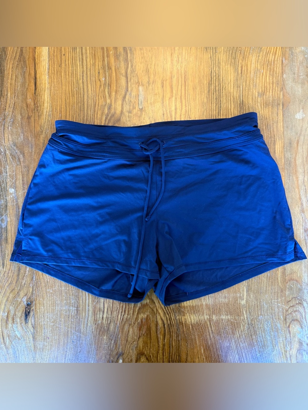 Athleta Lahaina Swim Shorts With Bikini Lining Navy Blue Size Small NWT
